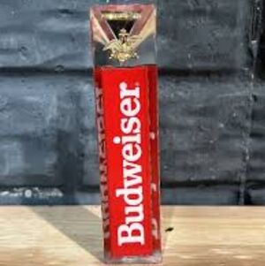 Budweiser Red and Gold Acrylic Beer Tap Handle